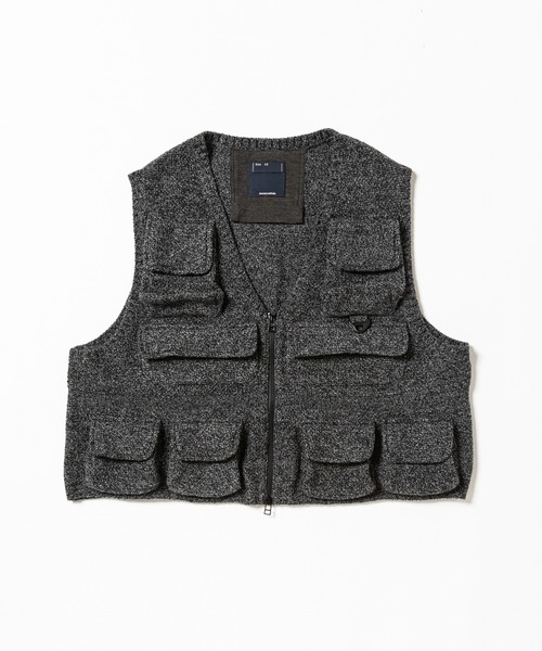 meanswhile ベスト Knit Luggage Vest / BLACK Knit Luggage Vest（ベスト）｜meanswhile（ミーンズワイル）の