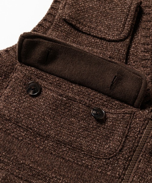 meanswhile(ミーンズワイル)の「Knit Luggage Vest(ベスト・メンズ・スミクロ/ブラウン・3(L)/2(M))」の4枚目の写真