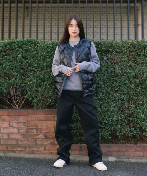 and wander/アンドワンダー diamond stitch down vest ダウンベスト