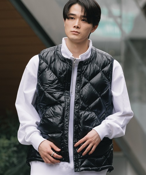 and wander(アンドワンダー)の「and wander/アンドワンダー diamond stitch down vest ダウンベスト キルティングベスト(ダウンベスト・レディース・ブラック・L)」の11枚目の写真