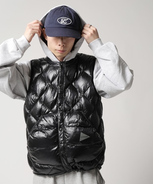 and wander(アンドワンダー)の「and wander/アンドワンダー diamond stitch down vest ダウンベスト キルティングベスト(ダウンベスト・レディース・ブラック・L)」の21枚目の写真