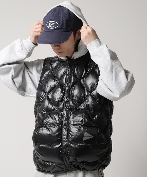 and wander(アンドワンダー)の「and wander/アンドワンダー diamond stitch down vest ダウンベスト キルティングベスト(ダウンベスト・レディース・ブラック・L)」の22枚目の写真