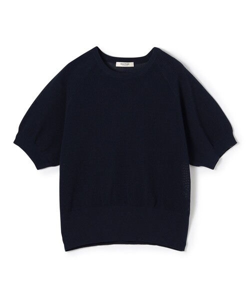 MACPHEE(マカフィー)の「コットンメッシュ ハーフスリーブプルオーバー(ニット/セーター・レディース・シルバー/ネイビー/オレンジ・S)」の2枚目の写真