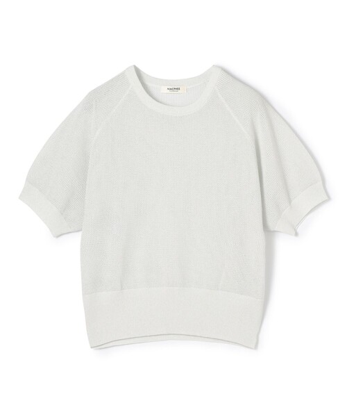 MACPHEE(マカフィー)の「コットンメッシュ ハーフスリーブプルオーバー(ニット/セーター・レディース・シルバー/ネイビー/オレンジ・S)」の1枚目の写真