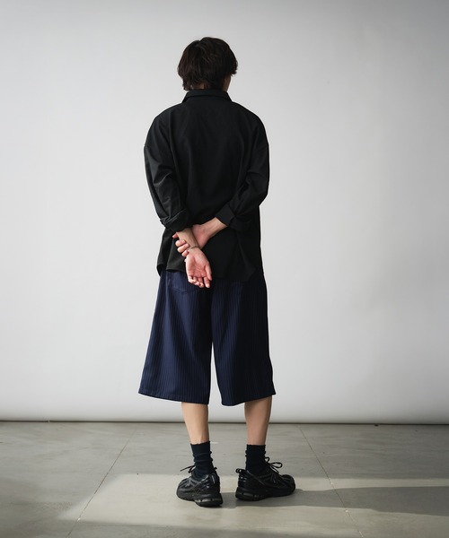 セール】Two-Tuck Wide Stripe Shorts / 2タックワイド