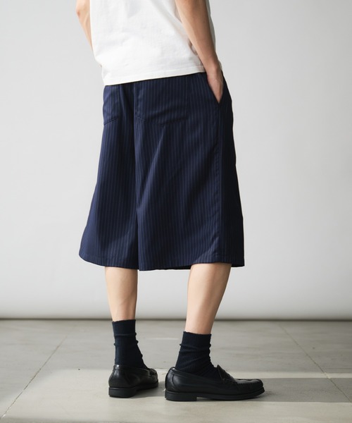 【タグ付き】PLAN C ショートパンツ ストライプ イタリア製 venit】ストライプ ショートパンツ｜ベーセーストックの