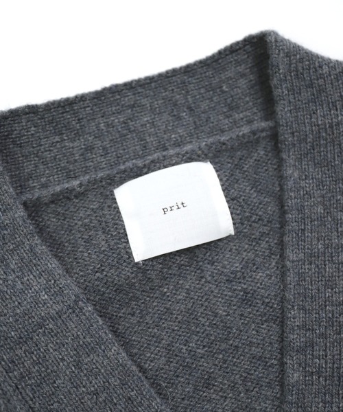prit（プリット）の「[prit] ラムウール5G天竺編み Vネックワイドカーディガン（カーディガン/ボレロ・レディース・チャコールグレー/サーモンピンク・FREE）」の16枚目の写真