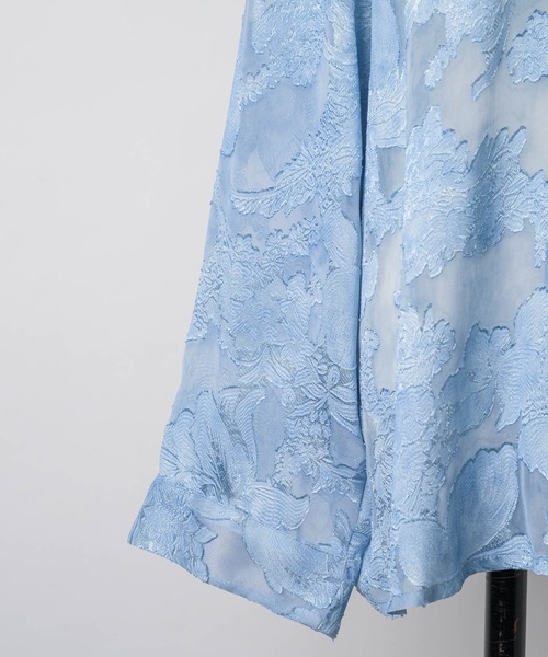 yae(ヤエ)の「Relax jacquard shirt / リラックスジャガードシャツ(シャツ/ブラウス・レディース・ブラック/ライトブルー・FREE)」の7枚目の写真