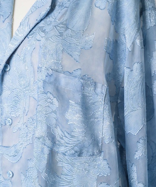 yae(ヤエ)の「Relax jacquard shirt / リラックスジャガードシャツ(シャツ/ブラウス・レディース・ブラック/ライトブルー・FREE)」の8枚目の写真