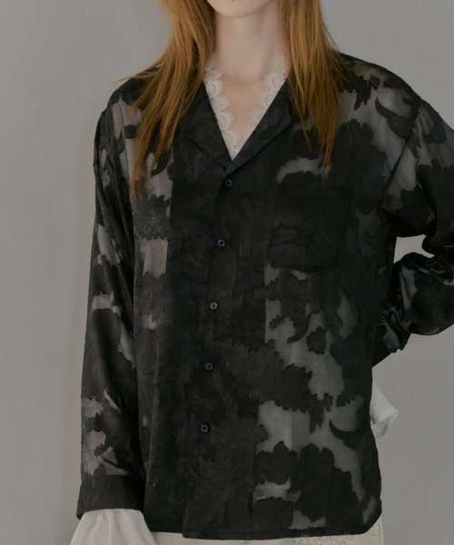 yae(ヤエ)の「Relax jacquard shirt / リラックスジャガードシャツ(シャツ/ブラウス・レディース・ブラック/ライトブルー・FREE)」の18枚目の写真