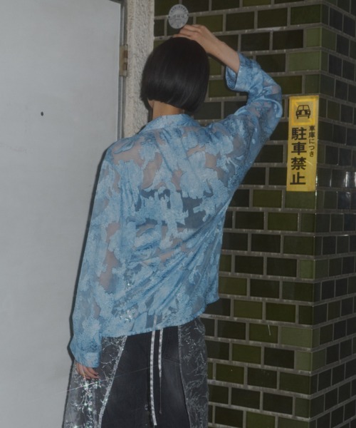 yae（ヤエ）の「Relax jacquard shirt / リラックスジャガードシャツ（シャツ/ブラウス・レディース・ブラック/ライトブルー・FREE）」の22枚目の写真