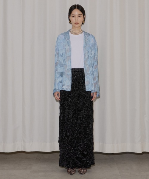 yae（ヤエ）の「Relax jacquard shirt / リラックスジャガードシャツ（シャツ/ブラウス・レディース・ブラック/ライトブルー・FREE）」の21枚目の写真