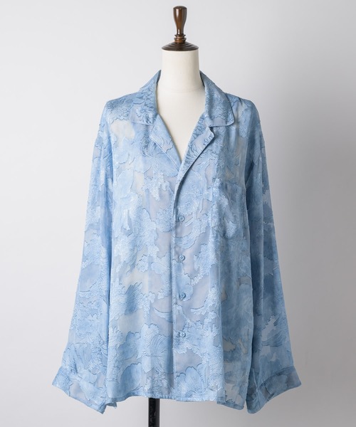 yae(ヤエ)の「Relax jacquard shirt / リラックスジャガードシャツ(シャツ/ブラウス・レディース・ブラック/ライトブルー・FREE)」の13枚目の写真