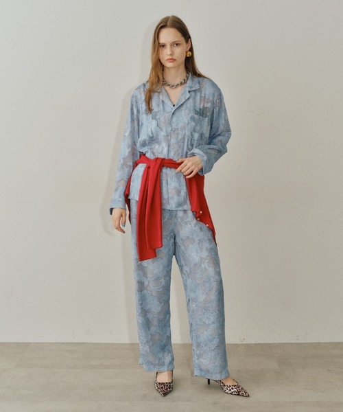 yae(ヤエ)の「Relax jacquard shirt / リラックスジャガードシャツ(シャツ/ブラウス・レディース・ブラック/ライトブルー・FREE)」の21枚目の写真