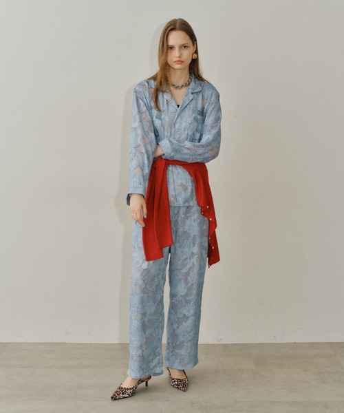 yae(ヤエ)の「Relax jacquard shirt / リラックスジャガードシャツ(シャツ/ブラウス・レディース・ブラック/ライトブルー・FREE)」の10枚目の写真