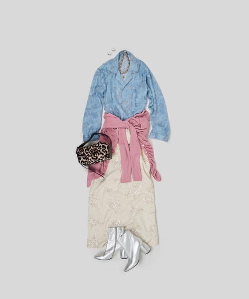 yae(ヤエ)の「Relax jacquard shirt / リラックスジャガードシャツ(シャツ/ブラウス・レディース・ブラック/ライトブルー・FREE)」の12枚目の写真