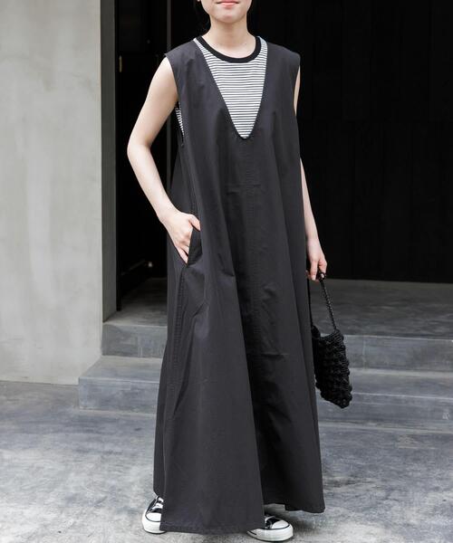 新品タグ　FORK&SPOON　テントラインUネックワンピース　アーバンリサーチ セール】FORK&SPOON テントラインUネックワンピース（ジャンパー