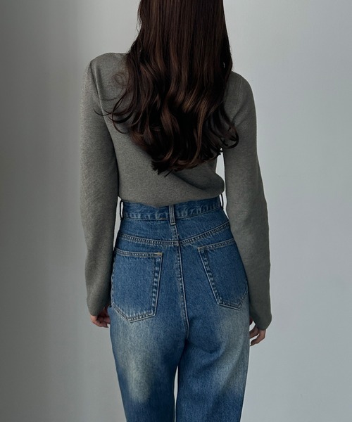 Louere（ルエレ）の「ドレープアシメネックニットトップス（ニット/セーター・レディース・アイボリー/ネイビー/ブラック/チャコール/グレー/ブラウン・MEDIUM/LARGE/SMALL）」の20枚目の写真