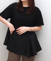 libelle more | 異素材MIX裾ペプラムプルオーバー(Tシャツ/カットソー)