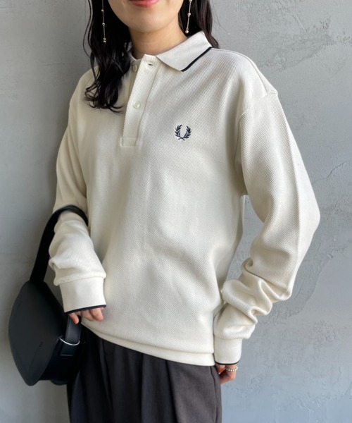 FRED PERRY別注 ワンポイントロゴ刺繍 ロングスリーブポロシャツ FRED PERRY/フレッドペリー] 別注 ワンポイントロゴ刺繍 ロング