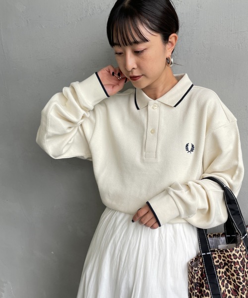 FRED PERRY別注ワンポイントロゴ刺繍ロングスリーブポロシャツ FRED PERRY/フレッドペリー] 別注 ワンポイントロゴ刺繍 ロング