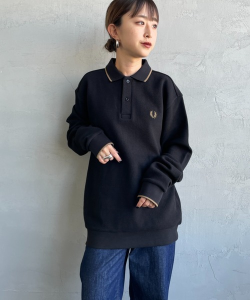 FRED PERRY別注 ワンポイントロゴ刺繍 ロングスリーブポロシャツ FRED PERRY/フレッドペリー] 別注 ワンポイントロゴ刺繍 ロング