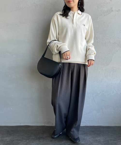 FRED PERRY別注 ワンポイントロゴ刺繍 ロングスリーブポロシャツ FRED PERRY/フレッドペリー] 別注 ワンポイントロゴ刺繍 ロング