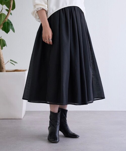 LIVETART(リヴェタート)の「シアーリバーシブルスカート(スカート・レディース・ブラック・FREE)」の1枚目の写真