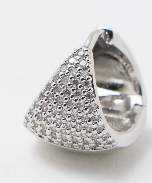 ラウンドパヴェフープピアス E171H25929-W（4週間発送） パヴェ