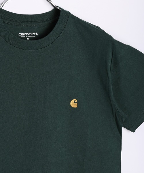 Carhartt WIP（カーハートダブリューアイピー）の「Carhartt WIP / カーハート ダブリューアイピー ワンポイントロゴ刺繍 半袖Tシャツ（Tシャツ/カットソー・メンズ・ブラック/ホワイト/チャコールグレー/グリーン・S/M/L/XL/XXL）」の12枚目の写真