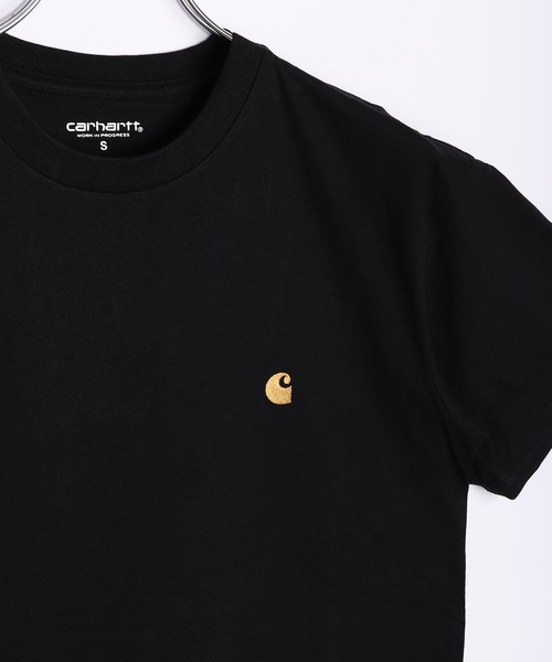 Carhartt WIP（カーハートダブリューアイピー）の「Carhartt WIP / カーハート ダブリューアイピー ワンポイントロゴ刺繍 半袖Tシャツ（Tシャツ/カットソー・メンズ・ブラック/ホワイト/チャコールグレー/グリーン・S/M/L/XL/XXL）」の9枚目の写真