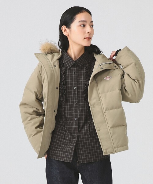 未使用級美品✨　danton ダウンジャケット　ファー　クリーム色　38 DANTON / FAKE FUR HOODED DOWN JACKET 25AW（ダウンジャケット/コート