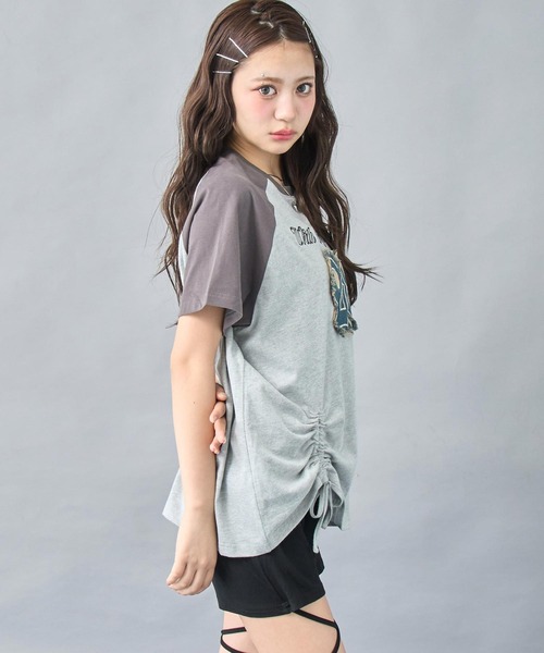 ANAP(アナップ)の「デニムワッペン付き ラグランTシャツ(Tシャツ/カットソー・レディース・グレー/ベージュ・XS/S)」の18枚目の写真