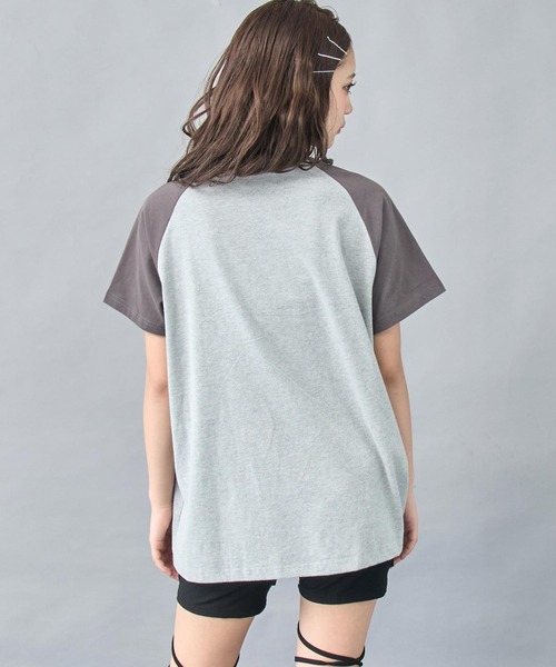 ANAP(アナップ)の「デニムワッペン付き ラグランTシャツ(Tシャツ/カットソー・レディース・グレー/ベージュ・XS/S)」の3枚目の写真