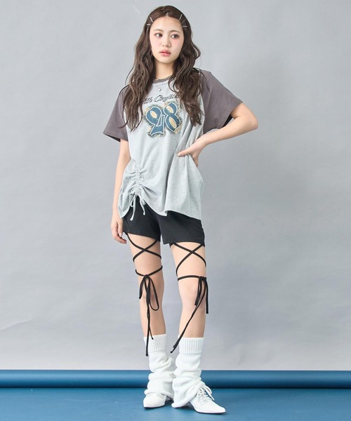 ANAP(アナップ)の「デニムワッペン付き ラグランTシャツ(Tシャツ/カットソー・レディース・グレー/ベージュ・XS/S)」の5枚目の写真