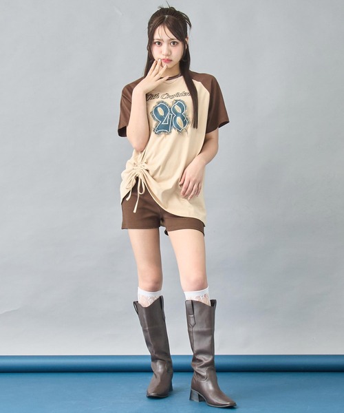 ANAP(アナップ)の「デニムワッペン付き ラグランTシャツ(Tシャツ/カットソー・レディース・グレー/ベージュ・XS/S)」の8枚目の写真