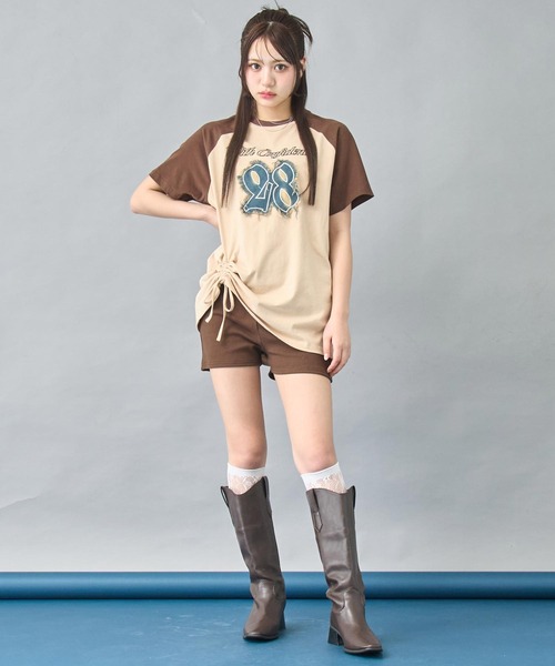 ANAP(アナップ)の「デニムワッペン付き ラグランTシャツ(Tシャツ/カットソー・レディース・グレー/ベージュ・XS/S)」の9枚目の写真