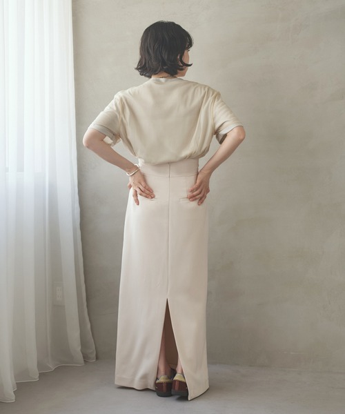 LAULEN(ローレン)の「sheer layered pocket tee /シアーレイヤードクルーネックポケット付きTシャツ(Tシャツ/カットソー・レディース・ベージュ/グレー・FREE)」の7枚目の写真
