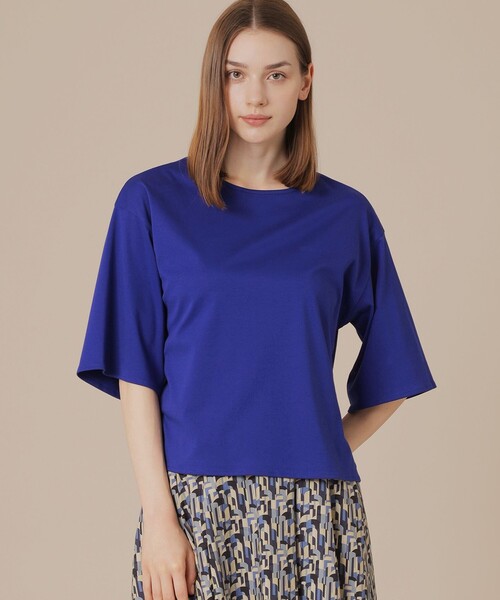 MACKINTOSH LONDON(マッキントッシュ ロンドン)の「【SUPER FINE LAB.】パウダーシュガーコットンTシャツ(Tシャツ/カットソー・レディース・ブルー系その他4/ブラック/ホワイト・38)」の3枚目の写真