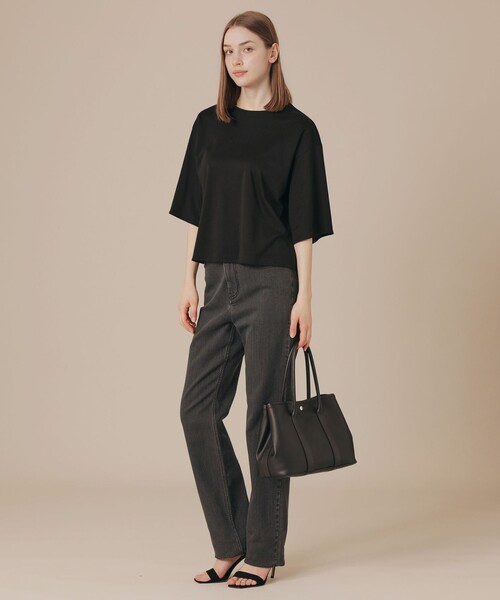 MACKINTOSH LONDON(マッキントッシュ ロンドン)の「【SUPER FINE LAB.】パウダーシュガーコットンTシャツ(Tシャツ/カットソー・レディース・ブルー系その他4/ブラック/ホワイト・38)」の5枚目の写真