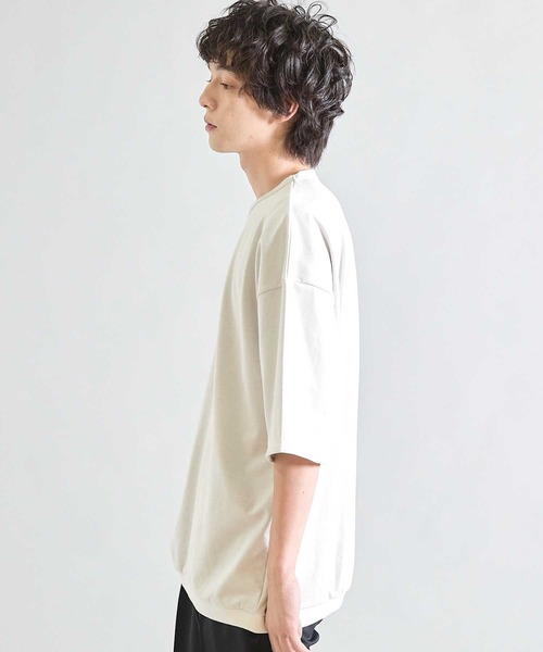 UNION STATION(ユニオンステーション)の「Wフェイス裏メッシュ5分袖T(Tシャツ/カットソー・メンズ・オフホワイト/ネイビー/グレー・L/M)」の5枚目の写真