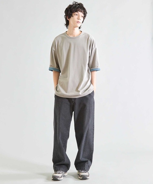 UNION STATION(ユニオンステーション)の「Wフェイス裏メッシュ5分袖T(Tシャツ/カットソー・メンズ・オフホワイト/ネイビー/グレー・L/M)」の15枚目の写真