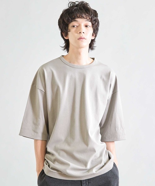 UNION STATION(ユニオンステーション)の「Wフェイス裏メッシュ5分袖T(Tシャツ/カットソー・メンズ・オフホワイト/ネイビー/グレー・L/M)」の12枚目の写真