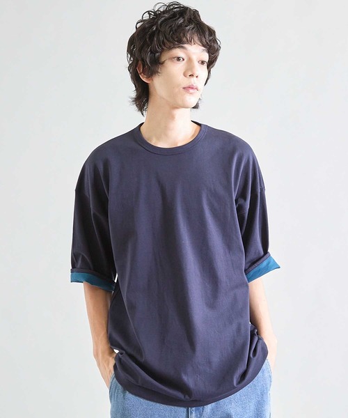 UNION STATION(ユニオンステーション)の「Wフェイス裏メッシュ5分袖T(Tシャツ/カットソー・メンズ・オフホワイト/ネイビー/グレー・L/M)」の18枚目の写真
