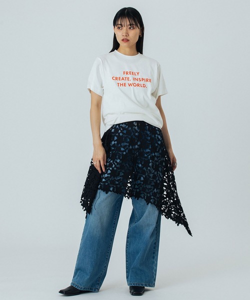 ROSE BUD（ローズバッド）の「LACE WRAP SKIRT（スカート・レディース・ホワイト/ブラック・ONE SIZE）」の19枚目の写真