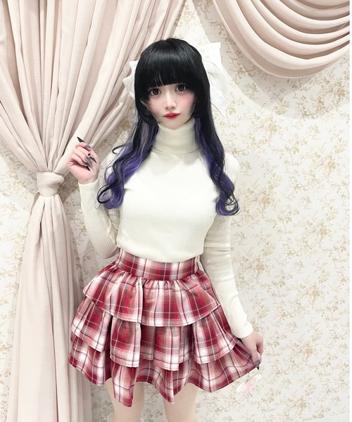 Ank Rouge（アンクルージュ）の「エンジェルチャームティアードスカパン（スカート・レディース・ブラック/ピンク/レッド・M）」の16枚目の写真