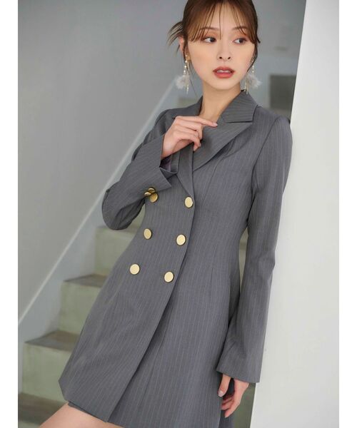 MERCURYDUO（マーキュリーデュオ）の「2WAYフィットアンドフレアジャケットワンピース（ワンピース・レディース・チャコールグレー/アイボリー/ライトグレー/ブラウン・SMALL/MEDIUM）」の15枚目の写真