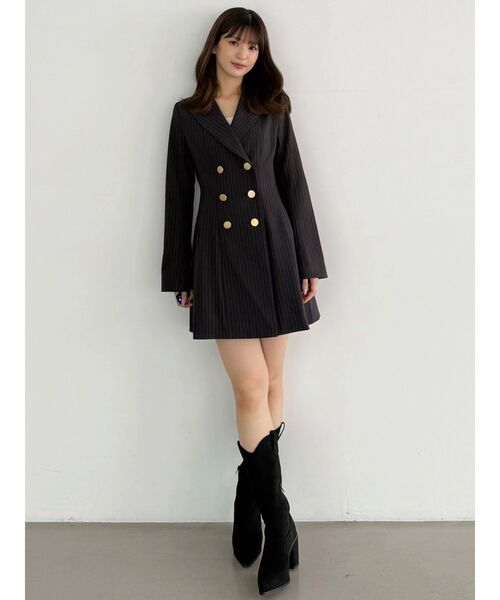 MERCURYDUO（マーキュリーデュオ）の「2WAYフィットアンドフレアジャケットワンピース（ワンピース・レディース・チャコールグレー/アイボリー/ライトグレー/ブラウン・SMALL/MEDIUM）」の18枚目の写真