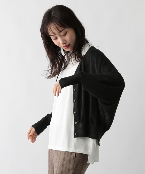 FOUND GOOD（ファウンドグッド）の「ナメラカラメドルマンCD（カーディガン/ボレロ・レディース・ブラック/グレー系2/ブルー系2/ベージュ・L/M/S）」の7枚目の写真