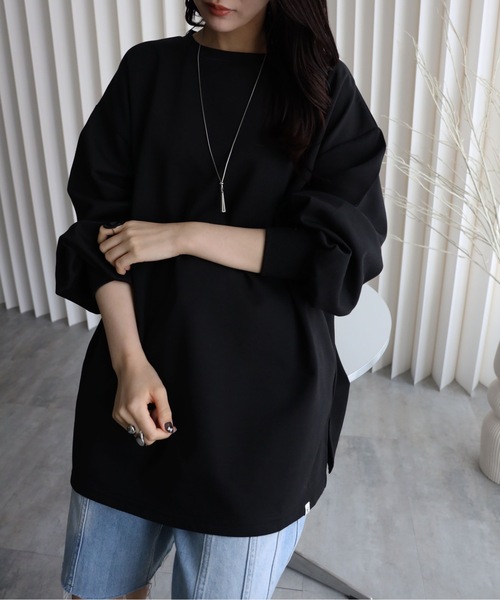 YENNA(イェンナ)の「ボリュームスリーブビックTシャツ(Tシャツ/カットソー・レディース・アイボリー/ブラック・FREE)」の2枚目の写真